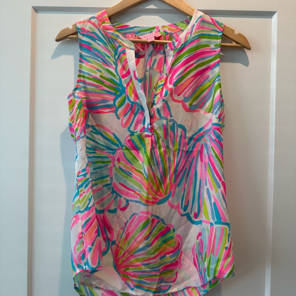 Lilly Pulitzer Multicolor Shell Print Blouse